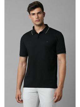 Louis Philippe - Men Black Solid Polo T-Shirt
