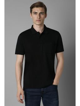 Louis Philippe - Men Black Solid Polo T-Shirt