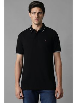 Louis Philippe - Men Black Solid Polo T-Shirt