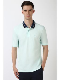 Peter England - Men Green Solid Polo T-Shirt