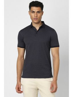Van Heusen - Men Navy Blue Print Polo T-Shirt