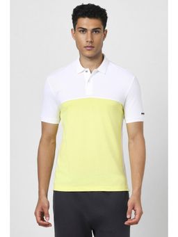 Van Heusen - Men White Colorblock Polo T-Shirt