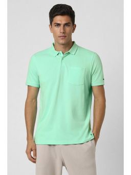 Van Heusen - Men Green Solid Polo T-Shirt