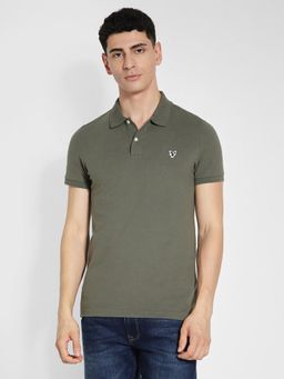American Eagle - Olive Slim Fit Flex Pique Polo T-Shirt