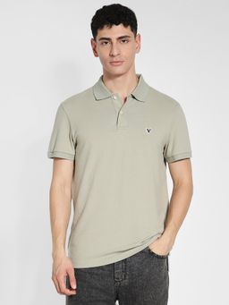 American Eagle - Khaki Slim Fit Flex Pique Polo T-Shirt