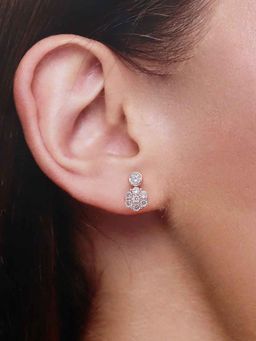 Kai Jewel - Sterling Silver Rose Gold Minimalistic Floral Earrings