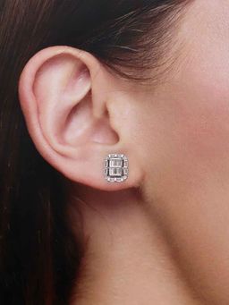 Kai Jewel - Sterling Silver Minimalistic Baguette Casual Stud Earrings