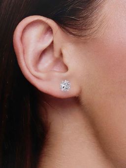 Kai Jewel - Sterling Silver White Star Casual Stud Earrings