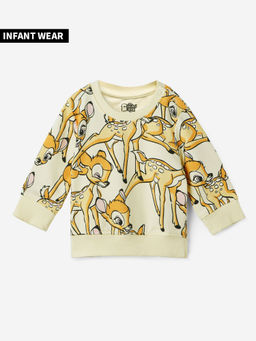 The Souled Store - Official Disney: Cute Bambi Girls Cotton Cream Sweatshirt