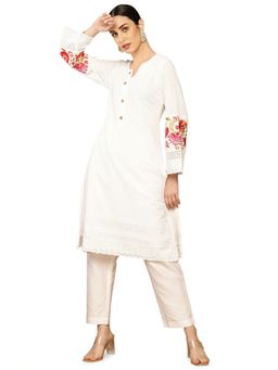 Soch - Women White Kurta Suit (Set of 2) (XL)