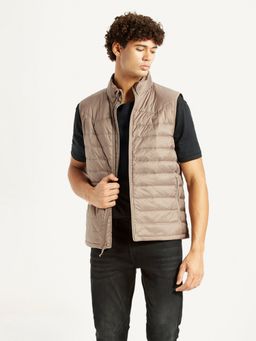 Levi's - Men's Quilted Taupe Puffer Jacket