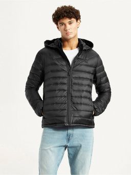 Levi's - Men's Quilted Black Hooded Puffer Jacket