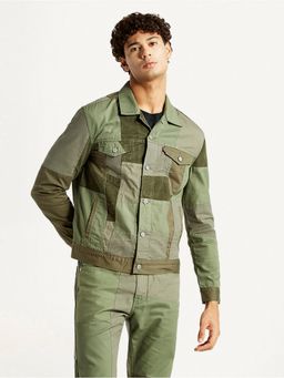 Levi's - Men's Patchwork Green Trucker Denim Jacket