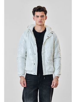 Snitch - Men's White Plain Full Sleeves Regular Casual Jacket