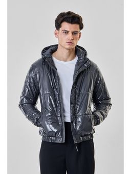 Snitch - Men's Grey Plain Full Sleeves Regular Casual Jacket