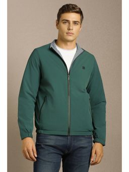 Louis Philippe - Men's Green and Grey Solid Reversible Jacket