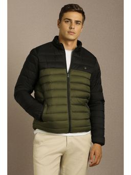 Louis Philippe - Men's Olive & Black Colorblock Jacket