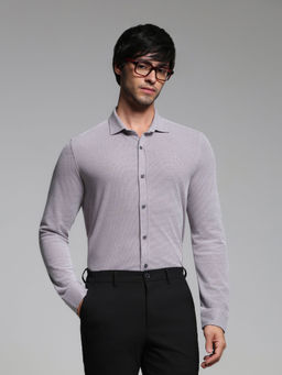 Jack & Jones - Men Geometric Print Grey Shirt