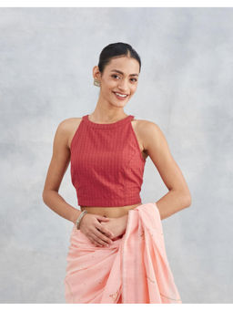 Fabindia - Red Cotton Stitched Blouse