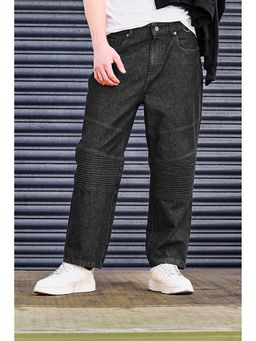 Snitch - Grind Black Textured Baggy Casual Jeans for Men