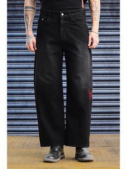 Snitch - Grind Black Printed Loose Casual Jeans for Men