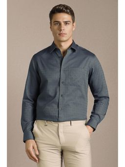 Louis Philippe - Men Grey Print Full Sleeves Formal Shirt