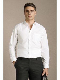 Louis Philippe - Men White Solid Full Sleeves Formal Shirt