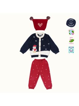 Kids of Greendeer - Unisex Multi-Color Sweater with Joggers and Cap (Set of 3)