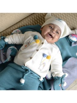 Kids of Greendeer - Unisex Cream Embroidered Sweater