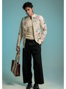 HILO DESIGN - Shadow Luxe Black Armani Shcketwith Trouser