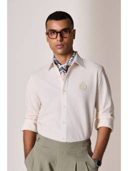 S&N by Shantnu Nikhil - Off White Embroidred Shirt