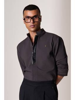 S&N by Shantnu Nikhil - Grey Textured Shirt