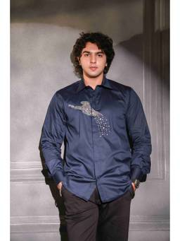MENERO - Men's Navy Blue Shirt
