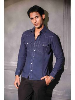 MENERO - Men's Navy Blue Shirt