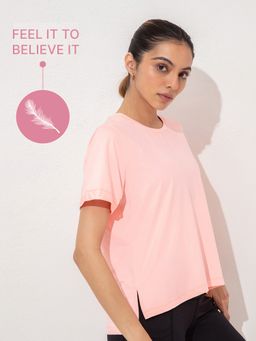 Kica - Reflect Top In Butter Fabric Featuring Side Slit - Pink