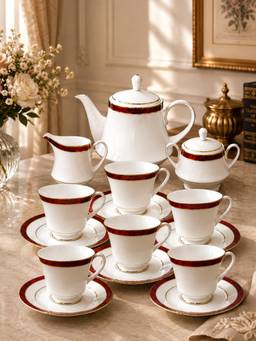 Noritake - Red MARBLE RED 12 Piece Cup & Saucer Set