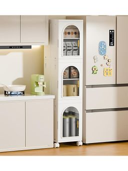 House of Quirk - 3 Layer Narrow Floor Storage Cabinet with Transparent Drawers