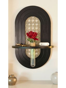 Cinch Home - Cane Wall Shelf with Test Tube Vase