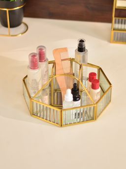 Cinch Home - Fluted Glass Hexagonal Organizer Make-Up Organiser