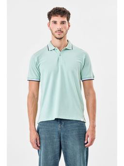Snitch - Green Solid Polo T-Shirt for Men