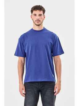 Snitch - Blue Solid Oversized T-Shirt for Men