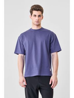 Snitch - Blue Solid Oversized T-Shirt for Men