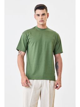 Snitch - Olive Solid Oversized Casual T-Shirt for Men