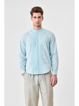Snitch - Blue Embroidery Shirt for Men