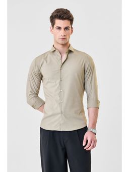 Snitch - Beige Solid Shirt for Men