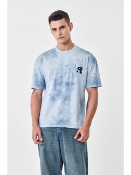 Snitch - Blue Tie and Dye Oversized T-Shirt for Men