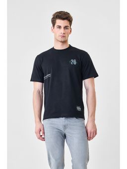 Snitch - Black Solid Regular T-Shirt for Men