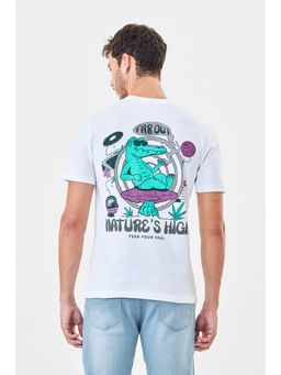 Snitch - White Graphic T-Shirt for Men