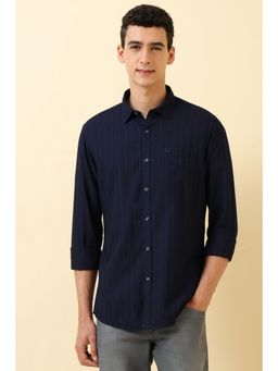 Allen Solly - Men Navy Blue Striped Casual Shirt