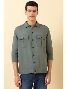 Allen Solly - Men Green Solid Casual Shirt